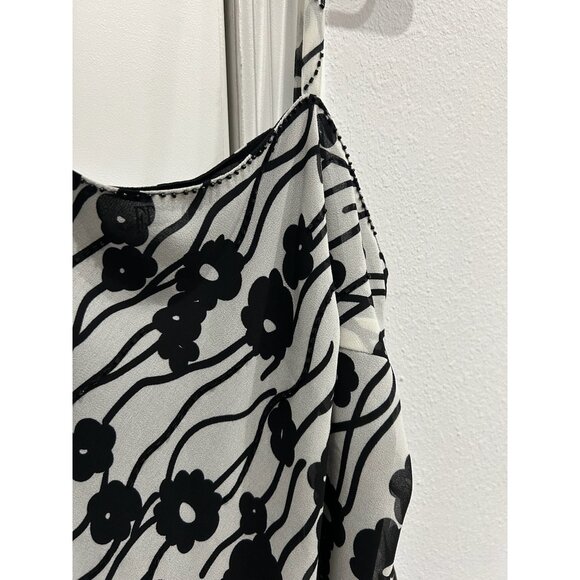 FD Rêve De Ronde Black Sheer Floral Print Top Set 3/4 Sleeves Matching Sleeveles - Picture 11 of 16